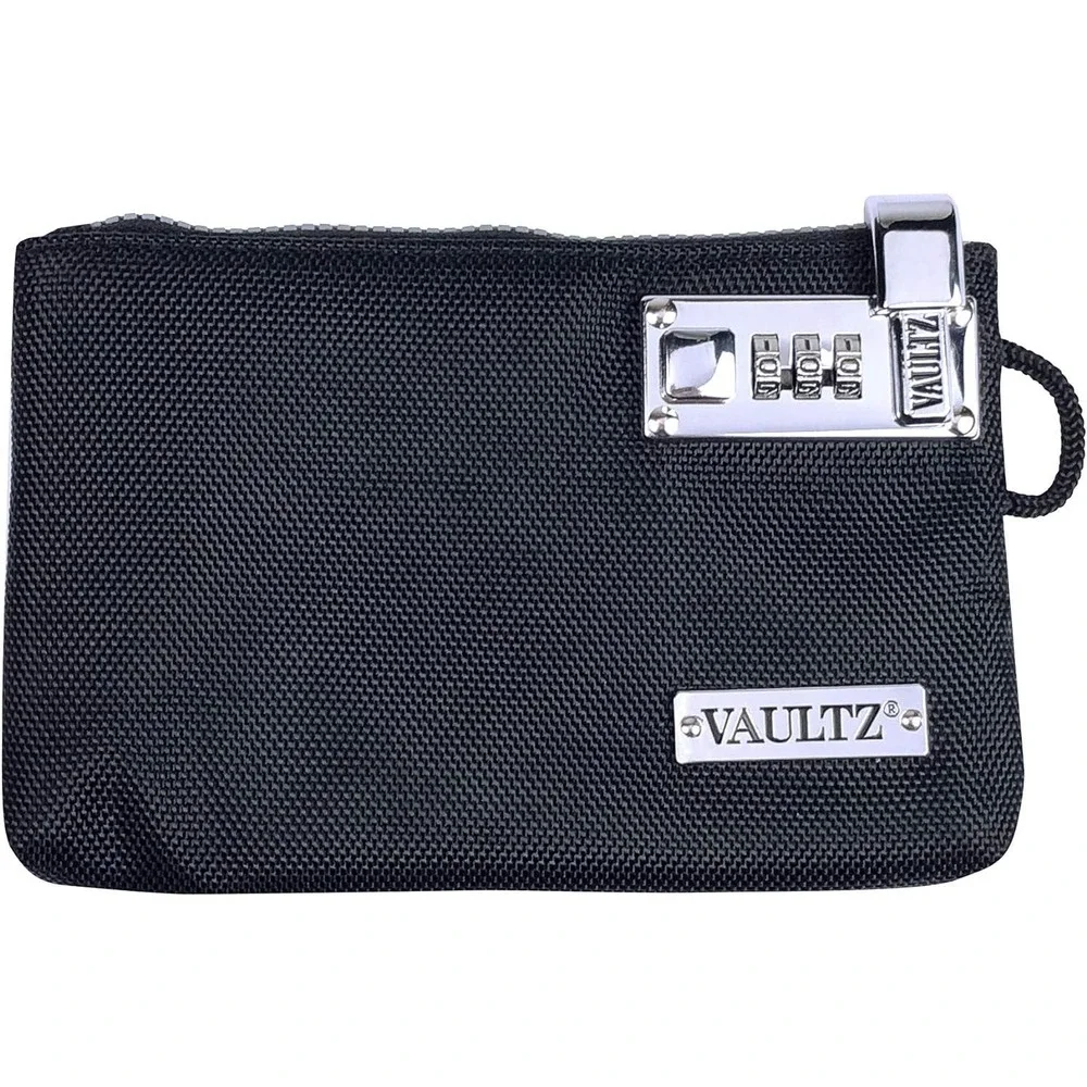 NWT! Vaultz Money Bag with‎ Lock - 7 x 5 x 0.5in Black